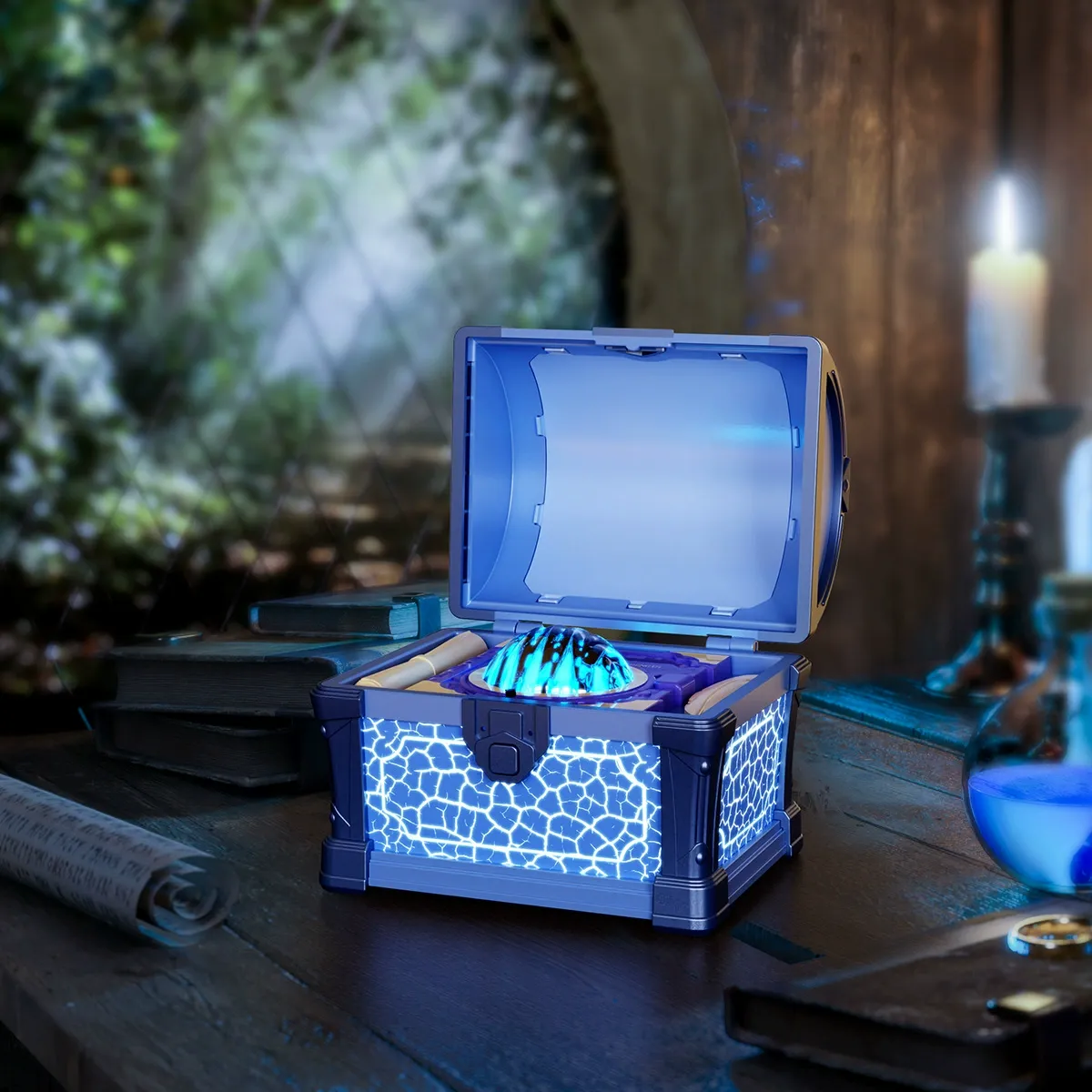 Retro Treasure Box Projection Light Bluetooth Speaker Mini Soundbox Bedroom Atmosphere Night Light Gift Retro Treasure Box Projection Light Bluetooth Speaker Mini Soundbox Bedroom Atmosphere Night Light Gift