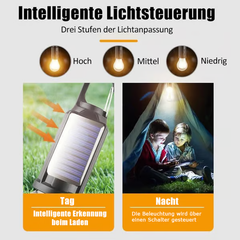 Solar-Powered Portable Camping Lantern Tent Lights USB Rechargeable Led Lamp