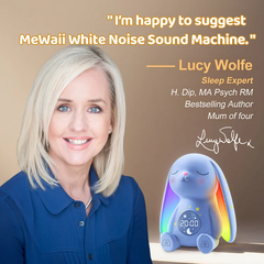 MeWaii® White Noise Sound Machine with Baby Soothing Palm Hand Night Light App Control