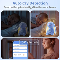 MeWaii® White Noise Sound Machine with Baby Soothing Palm Hand Night Light App Control