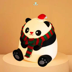 Panda Christmas Edition Silicone Squishy Night Light Holiday Glow Gift-Ready Seasonal
