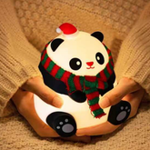 Panda Christmas Edition Silicone Squishy Night Light Holiday Glow Gift-Ready Seasonal