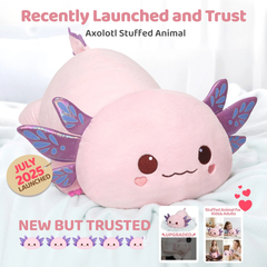 MeWaii® 4lbs Weighted Stuffed Animals – Axolotl Plush, Microwavable Plush Heating Pad for Removable Inner Pad, Best Gift Kids & Adults