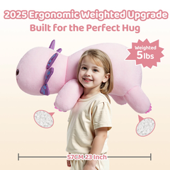 MeWaii® Weighted Stuffed Animals 4.0 Lbs – Axolotl Plush, Microwavable Plush Heating Pad for Removable Inner Pad, Gift for Kids & Adults