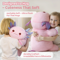 MeWaii® 4lbs Weighted Stuffed Animals – Axolotl Plush, Microwavable Plush Heating Pad for Removable Inner Pad, Best Gift Kids & Adults