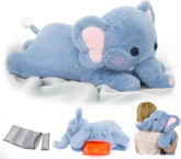 MeWaii® 5lbs Elephant Weighted Stuffed Animal – Microwavable Plush Heating Pad for Removable Inner Pad, Relaxing Gift