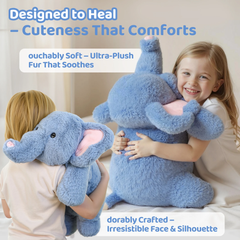 MeWaii® 5lbs Elephant Weighted Stuffed Animal – Microwavable Plush Heating Pad for Removable Inner Pad, Relaxing Best Gift