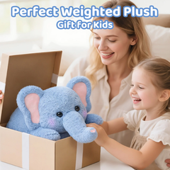 MeWaii® 5lbs Elephant Weighted Stuffed Animal – Microwavable Plush Heating Pad for Removable Inner Pad, Relaxing Best Gift