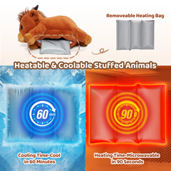 MeWaii® Highland Cow Weighted Stuffed Animal 5lbs – Microwavable Plush Heating Pad for Anxiety Relief, Cramps & Sleep Gift