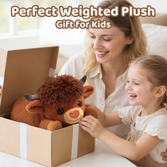 MeWaii® 5lbs Highland Cow Weighted Stuffed Animal – Microwavable Plush Heating Pad for Anxiety Relief, Cramps & Sleep Gift