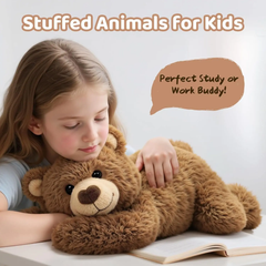 Mewaii® 5lbs Brown Bear Weighted Stuffed Animal – Microwavable Plush Heating Pad for Removable Inner Pad, Gift for Kids & Adults