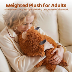 MeWaii® 4lbs Highland Cow Weighted Stuffed Animal – Calming Hug Plush for Stress Relief & Sleep, Soft Gift for Kids & Adults