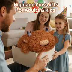 MeWaii® 4lbs Highland Cow Weighted Stuffed Animal – Calming Hug Plush for Stress Relief & Sleep, Soft Gift for Kids & Adults