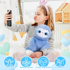 MeWaii® Cute Weighted Stuffed Animals Kawaii Weighted Blue Sloth Plush Toys Pillow Squishy Toy 18 inches