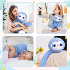 MeWaii® Cute Weighted Stuffed Animals Kawaii Weighted Blue Sloth Plush Toys Pillow Squishy Toy 18 inches