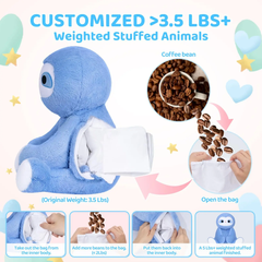 MeWaii® Cute Weighted Stuffed Animals Kawaii Weighted Blue Sloth Plush Toys Pillow Squishy Toy 18 inches