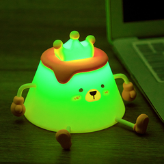 Caramel Pudding Bear Silicone Squishy Night Light Cute LED Lamp Perfect Gift