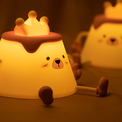 Caramel Pudding Bear Silicone Squishy Night Light Cute LED Lamp Perfect Gift