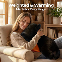 MeWaii® Black Cat Weighted Stuffed Animal with Microwavable Heating Pad