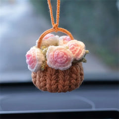MeWaii® Handmade Crochet Flowers and Potted Plants Car Hanging