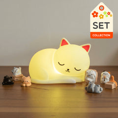 Napping Cat Adorable Light with Miniature Figurine: Perfect Gift & Home Decor
