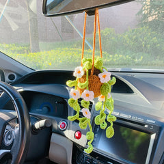 MeWaii® Handmade Crochet Flowers and Potted Plants Car Hanging