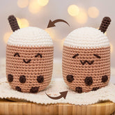 MeWaii® Crochet Reversible Smile Boba Crochet Kit For Beginners With Easy Peasy Yarn