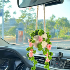 MeWaii® Handmade Crochet Flowers and Potted Plants Car Hanging
