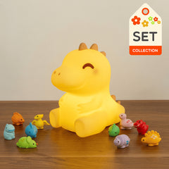 Dinosaur Adorable Light with Miniature Figurine: Perfect Gift & Home Decor