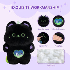 MeWaii® Devil Mint Kitten Kawaii Plush Pillow Squish Toy