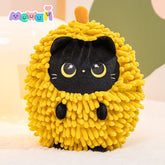 MeWaii® Stuffed Animal Kawaii Black Kitten with Durian Hoodie Plush Pillow Squishy Toy With Hoodie