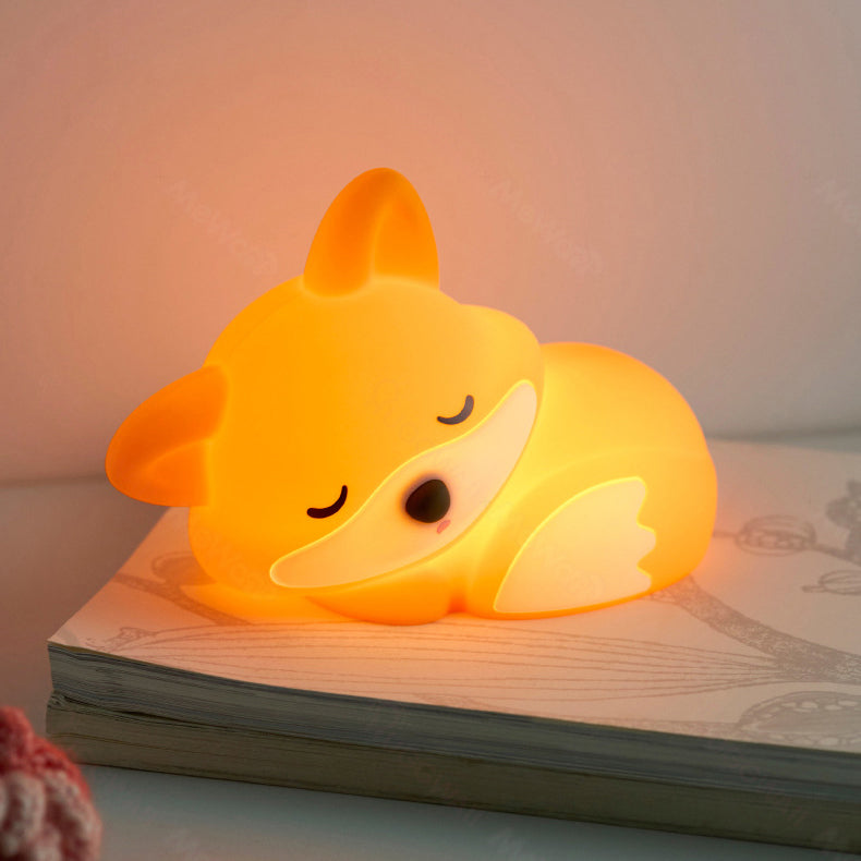 Huggwaii Fox Night Light with Curled Tail Silicone Squishy Animal Design Lamp Perfect Gift Huggwaii Fox Night Light with Curled Tail Silicone Squishy Animal Design Lamp Perfect Gift