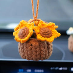 MeWaii® Handmade Crochet Flowers and Potted Plants Car Hanging