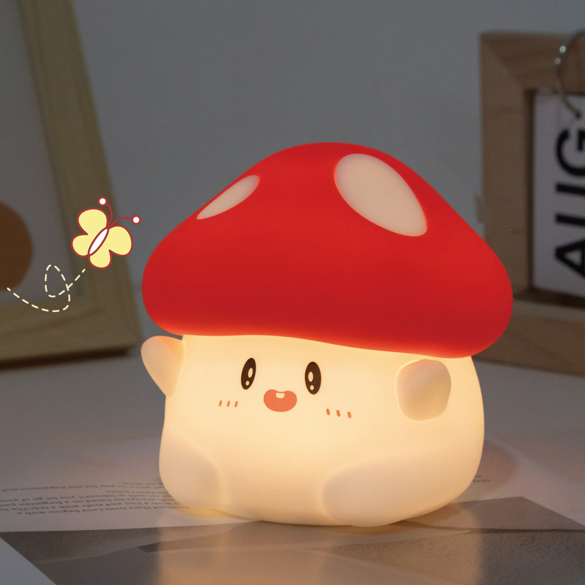 Adorable veilleuse champignon en silicone souple – Cadeau idéal pour les enfants et les filles