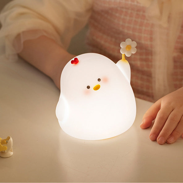 Cute Chicken Night Light LED Squishy Silicone Tap Lamp Best Gift for Baby and Girl Cute Chicken Night Light LED Squishy Silicone Tap Lamp Best Gift for Baby and Girl