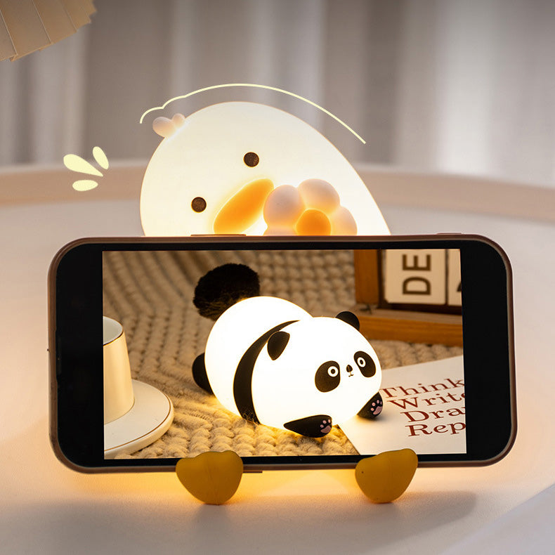 Squishy Silicone Duck Flower LED Night Light - Perfect Gift for Kids and Girls