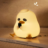 Huggwaii Squishy Silicone Night Owl Duck LED Night Light - Perfect Gift for Kids and Girls