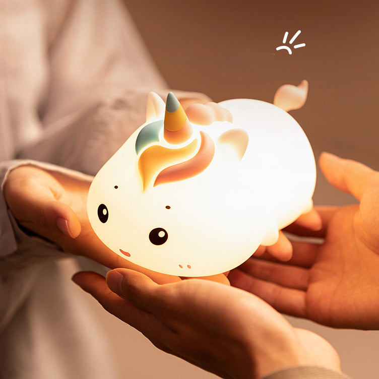 Einhorn Liegendes Nachtlicht LED Squishy Silikon Tap Lampe Bestes Geschenk für Baby und Mädchen Einhorn Liegendes Nachtlicht LED Squishy Silikon Tap Lampe Bestes Geschenk für Baby und Mädchen