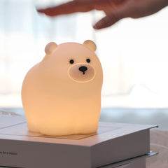 MeWaii® Squishy Silicone Little White Bear LED Night Light - Perfect Gift for Kids and Girls