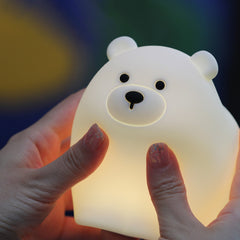 MeWaii® Squishy Silicone Little White Bear LED Night Light - Perfect Gift for Kids and Girls