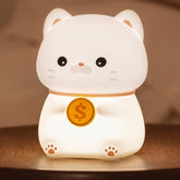 Huggwaii Squishy Silicone Kitten with Coin LED Night Light - Perfect Gift for Kids and Girls