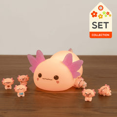 Axolotl Adorable Light with Miniature Figurine: Perfect Gift & Home Decor