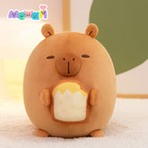 MeWaii® Stuffed Animal Kawaii Buttered Breaded Capybara Plush Pillow Squishy Toy With Hoodie
