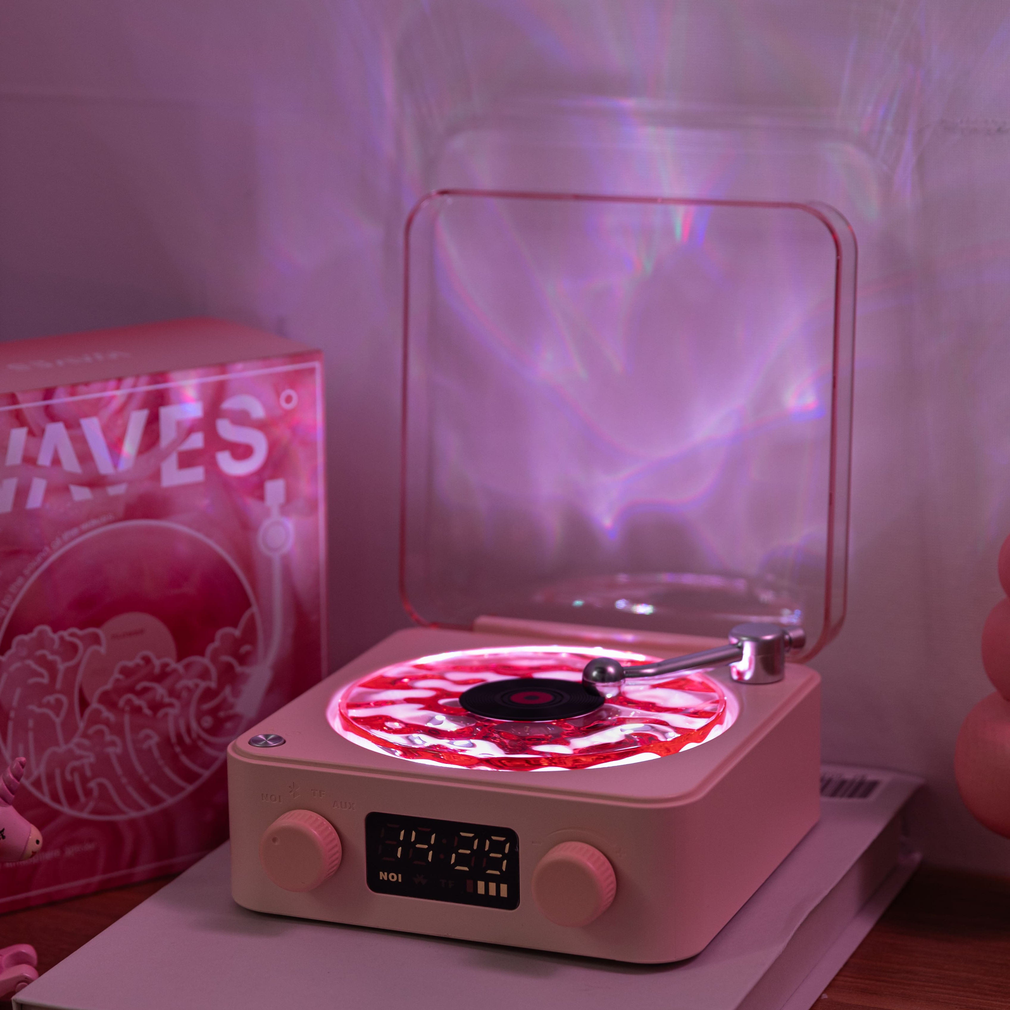 Tourne-disque vinyle Bluetooth rétro Waves Tourne-disque vinyle Bluetooth rétro Waves