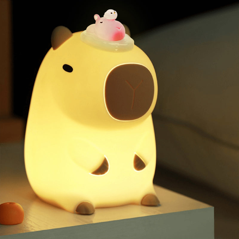 Swimming Capybara Squishy Silicone LED Night Light Perfect Gift for Huggwaii