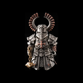 Crusader Figurine Detachable Bronze Bull-Helm Knight Statue