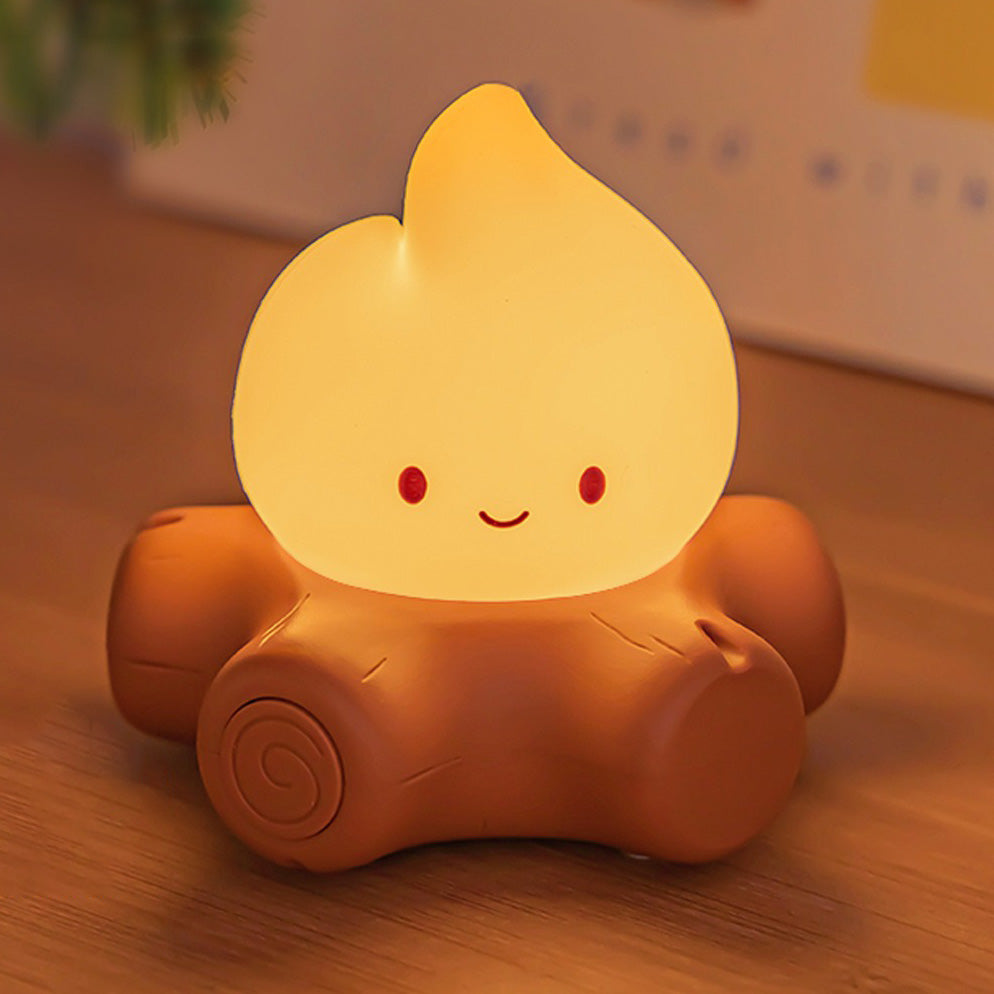 Campfire Cute Flame Night Light Playful Face Cozy Perfect Gift