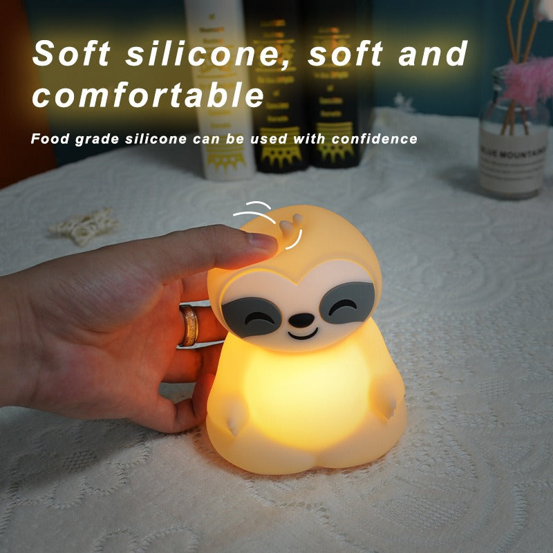 Meditating Sloth Squishy Silicone Calm Glow Night Light Sitting Pose Lamp Perfect Gift