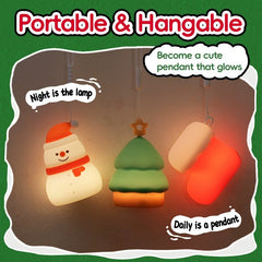 Set Christmas Edition Silicone Squishy Night Light Holiday Glow Gift-Ready Seasonal