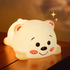 Chubby Bear Silicone Squishy Night Light Adorable LED Lamp Perfect Gift